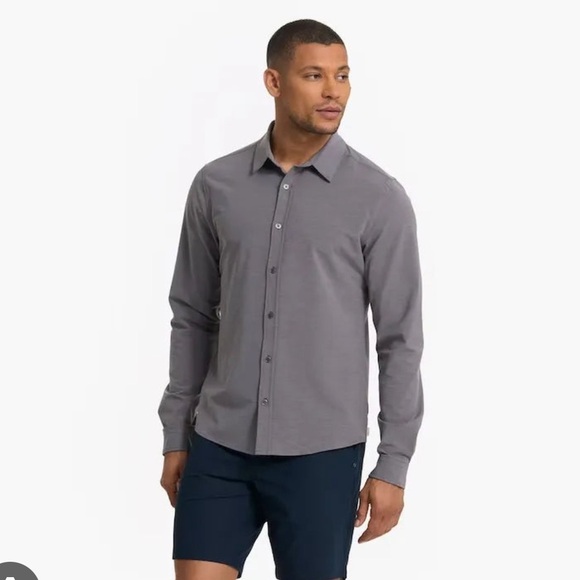 Vuori Gray Long Sleeve Bridge Button Down Shirt | Small - Picture 1 of 7